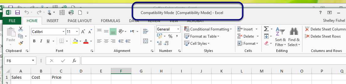 excel file opening in compatibility mode
