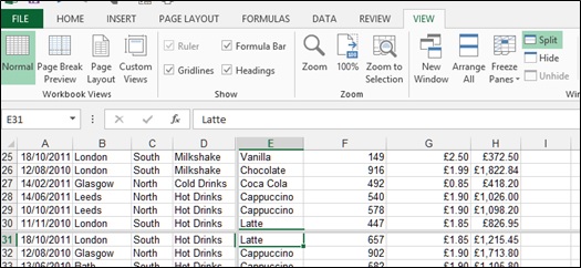 Split Cell In Excel 2016