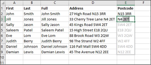 where is flash fill on mac excel 2016